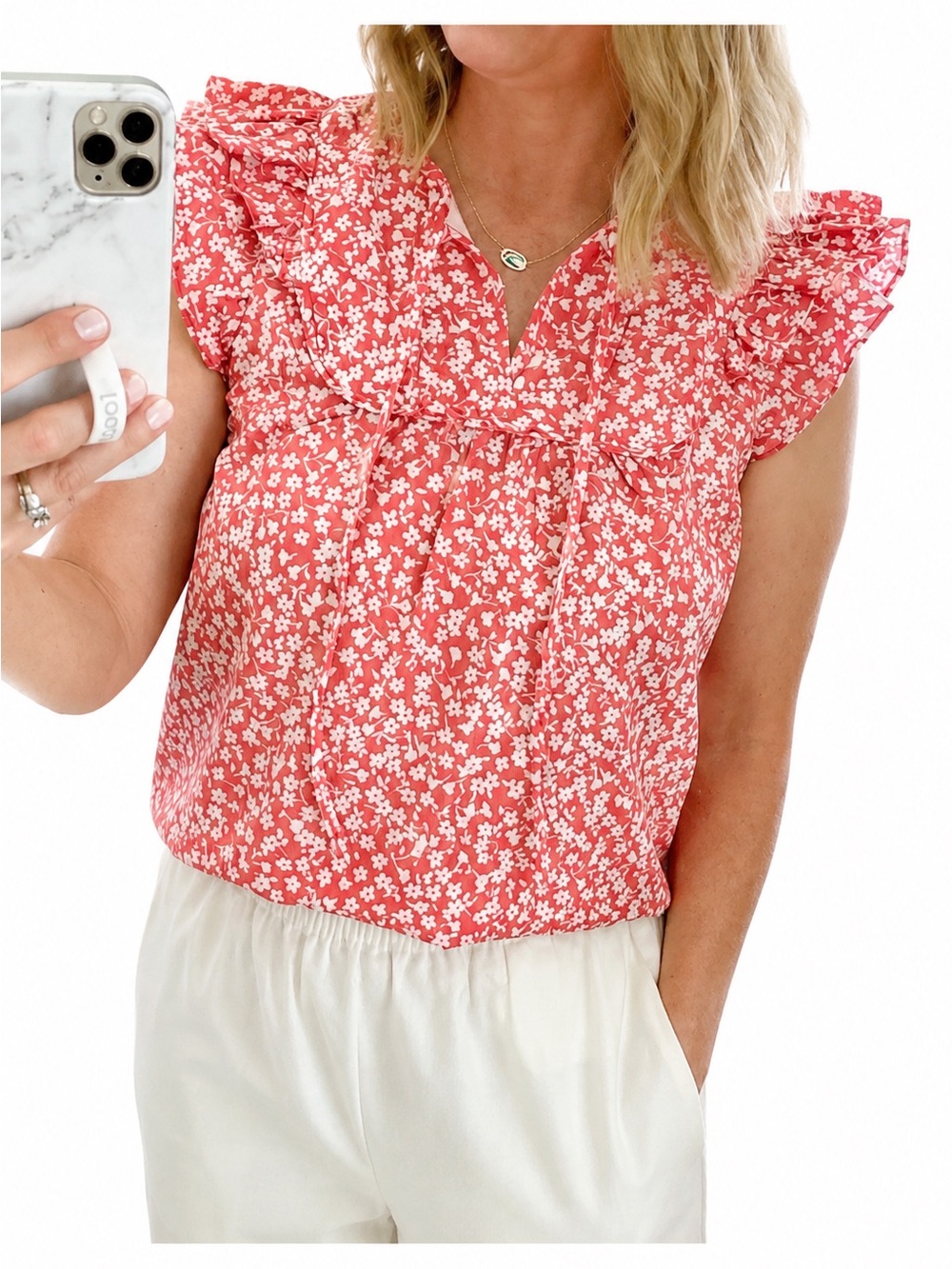 Like new J CREW floral sleeveless double ruffle top 😍